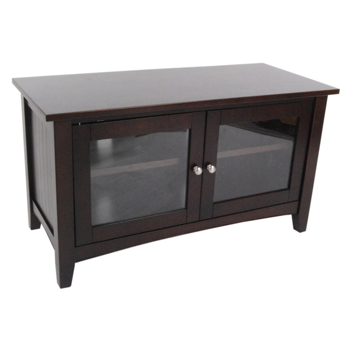 Alaterre Furniture Shaker Cottage 36" TV Stand, Storage Glass Cabinet, Accent Living Room Furniture, Black