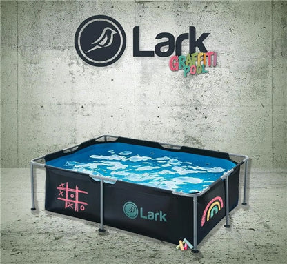 Lark 6' ft x 4' ft x 16.5" inches Above Ground Metal Frame Pool Puncture-Resistant 3-Ply Vinyl & Mesh Materials Quick Setup Patio Backyard - No Pump Included