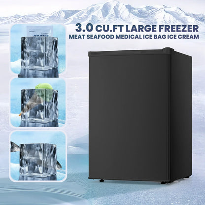 Electactic Upright Freezer, Energy Saving 3.0 Cu.ft Single Door Compact Upright Freezer with Reversible Door(Black)