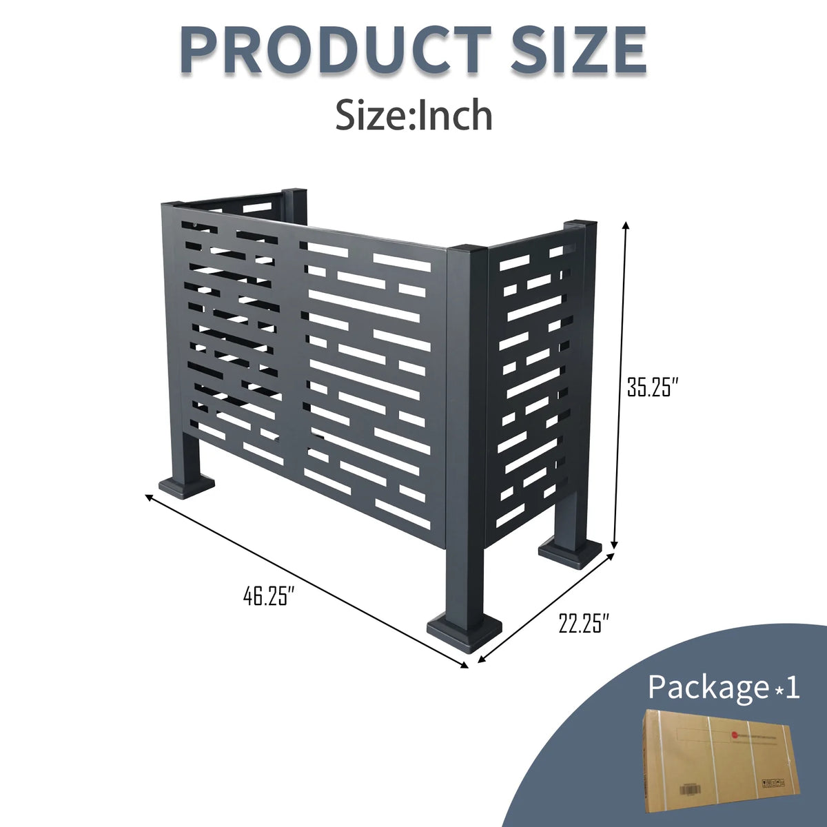 Metal AC Unit Privacy Fence Cover Panel - Outdoor Air Conditioner Hide Fence for Concealing HVAC Units