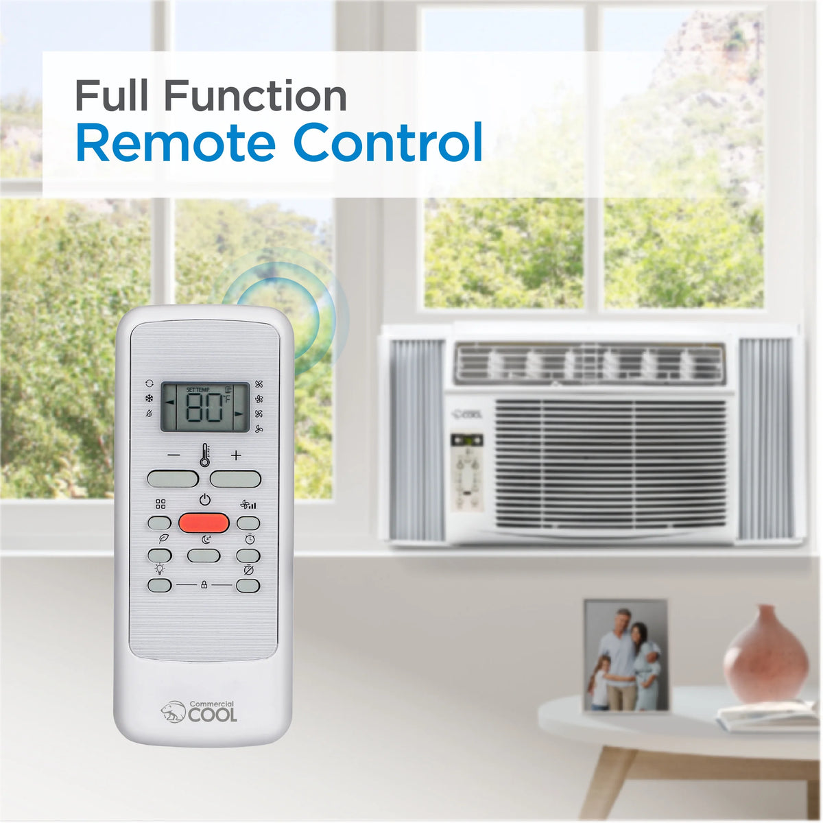 COMMERCIAL COOL 14,500 BTU Window Air Conditioner with Remote Control and Adjustable Thermostat, cools up to 750 Sq. Ft. with Electronic Controls & Digital Display CWAM145W6C