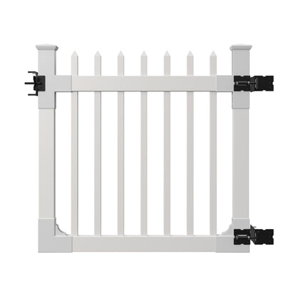 4ft H x 6ft W (1 Panel + 1 Post) No Dig WamBam Nantucket Fence Kit, White Vinyl Picket Fence Panel, Easy DIY Installation Fence Panel Kit, Durable Outdoor Fence for Yard or Garden, BL19101