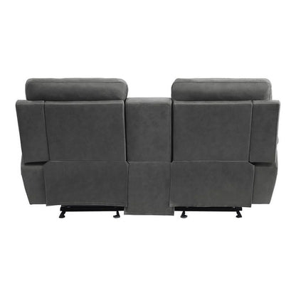 Lexicon Clifton 76" Microfiber Double Glider Reclining Love Seat in Gray