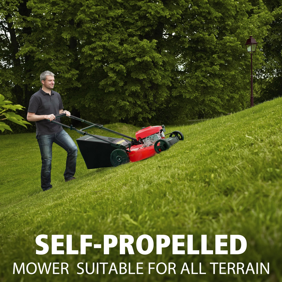 PowerSmart 21" 170cc Gas Self-Propelled Lawn Mower, with 6-Position Height Adjustment