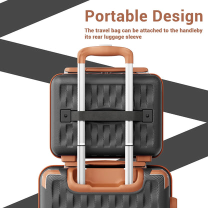 Melalenia - 7 Luggage Sets ABS Hardside Spinner Luggage -With Spinner Wheels and TSA Lock-White