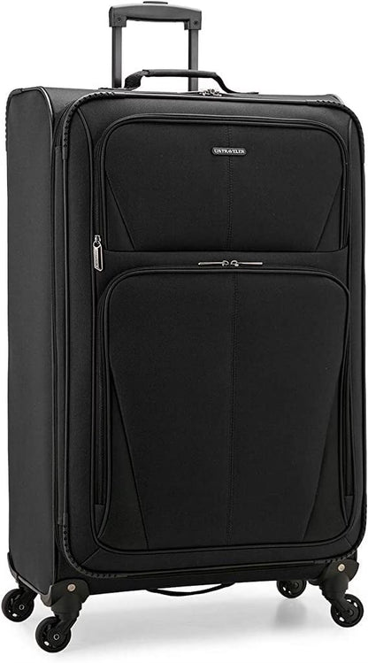 U.S. Traveler Aviron Bay Expandable Softside Luggage with Spinner Wheels, Navy, 31" Checked Large