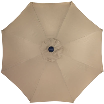 Northlight 9ft Solar Lighted Outdoor Patio Market Umbrella with Hand Crank and Tilt, Pink