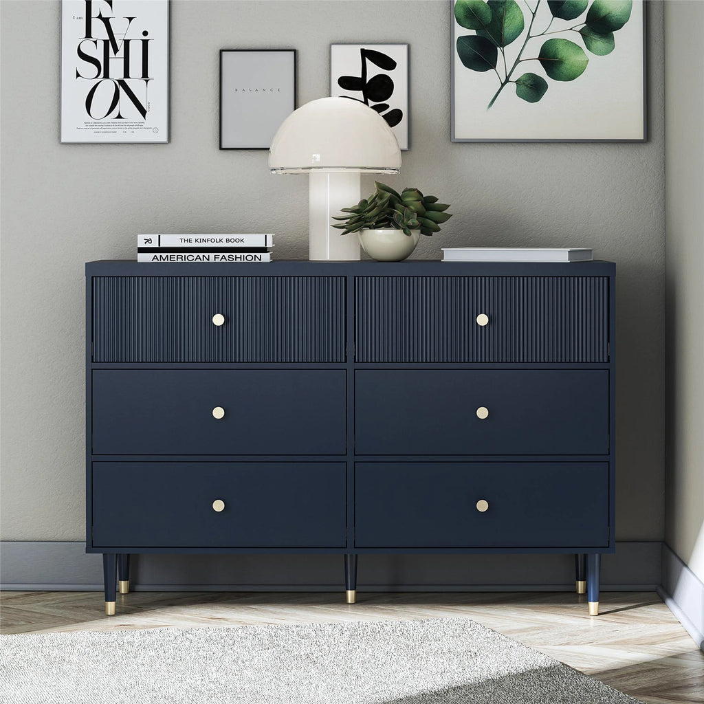CosmoLiving by Cosmopolitan Elizabeth 6-Drawer Dresser, Navy