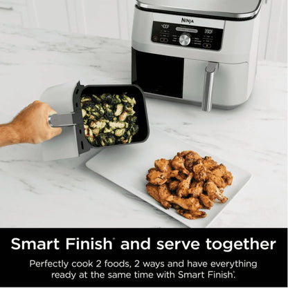 Ninja Foodi 6-in-1, 8 Quart 2-Basket Air Fryer with DualZone Technology -White