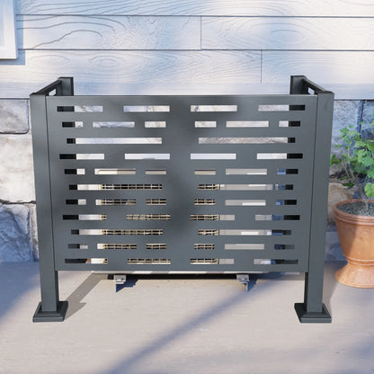 Metal AC Unit Privacy Fence Cover Panel - Outdoor Air Conditioner Hide Fence for Concealing HVAC Units