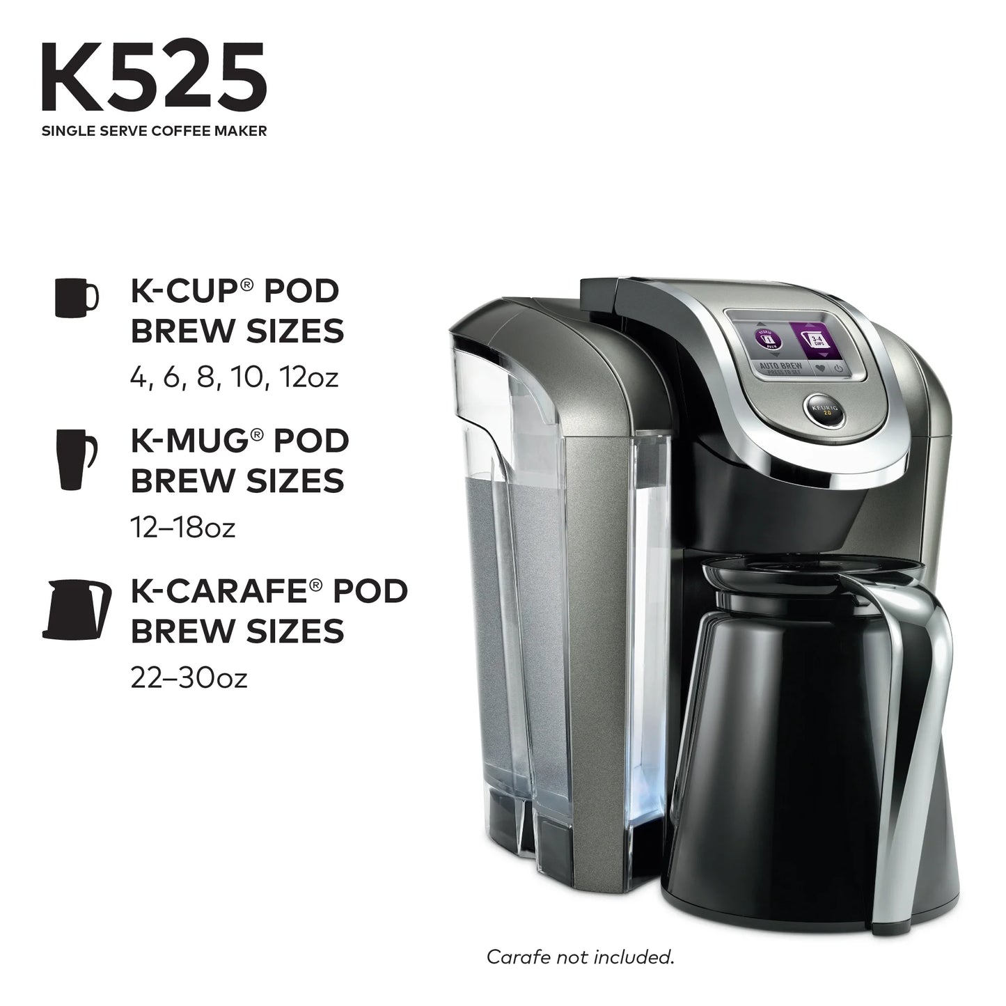 Keurig K525 Single Serve Coffee Brewer, Slate
