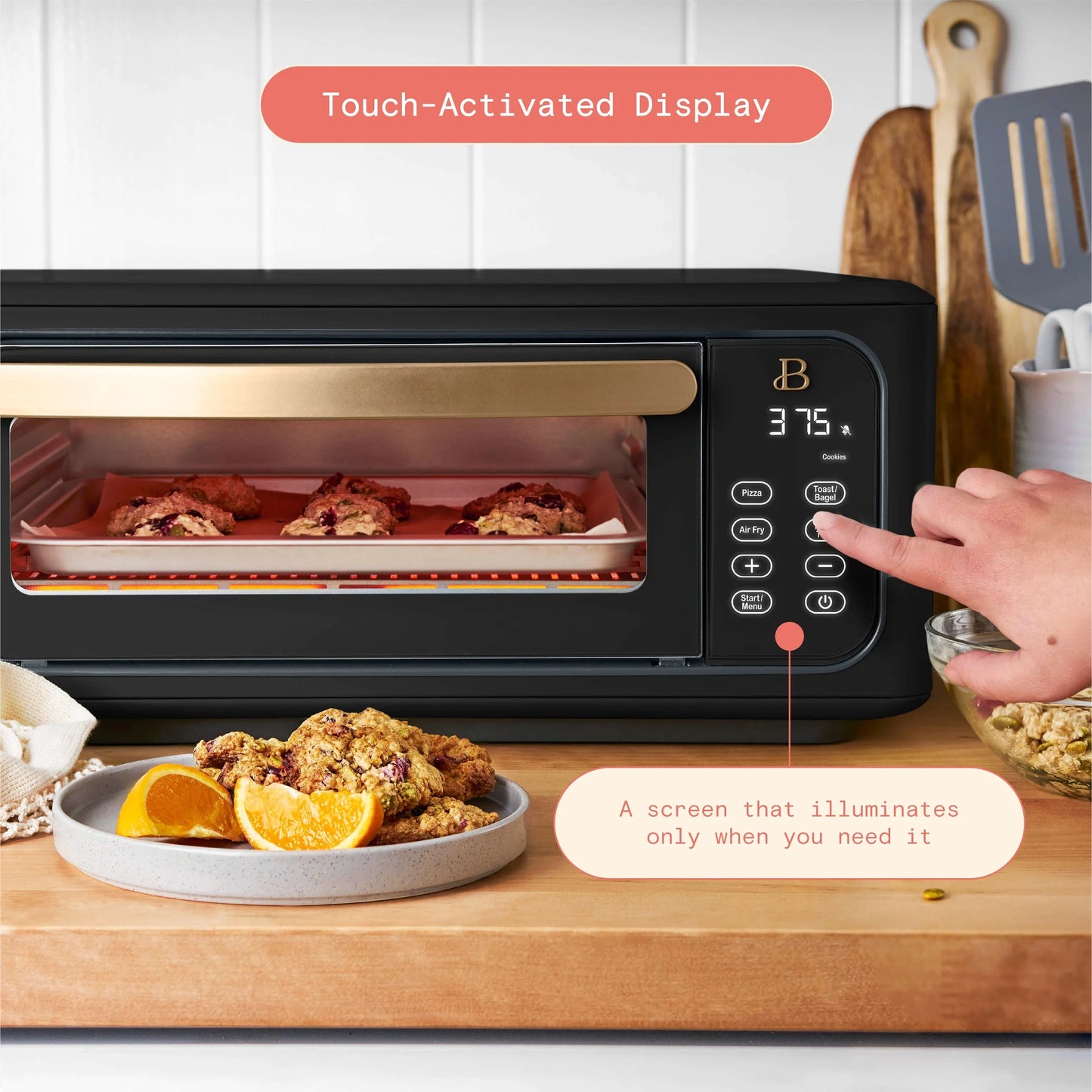 Beautiful Infrared Air Fryer Toaster Oven, 9-Slice, 1800 W, White Icing by Drew Barrymore