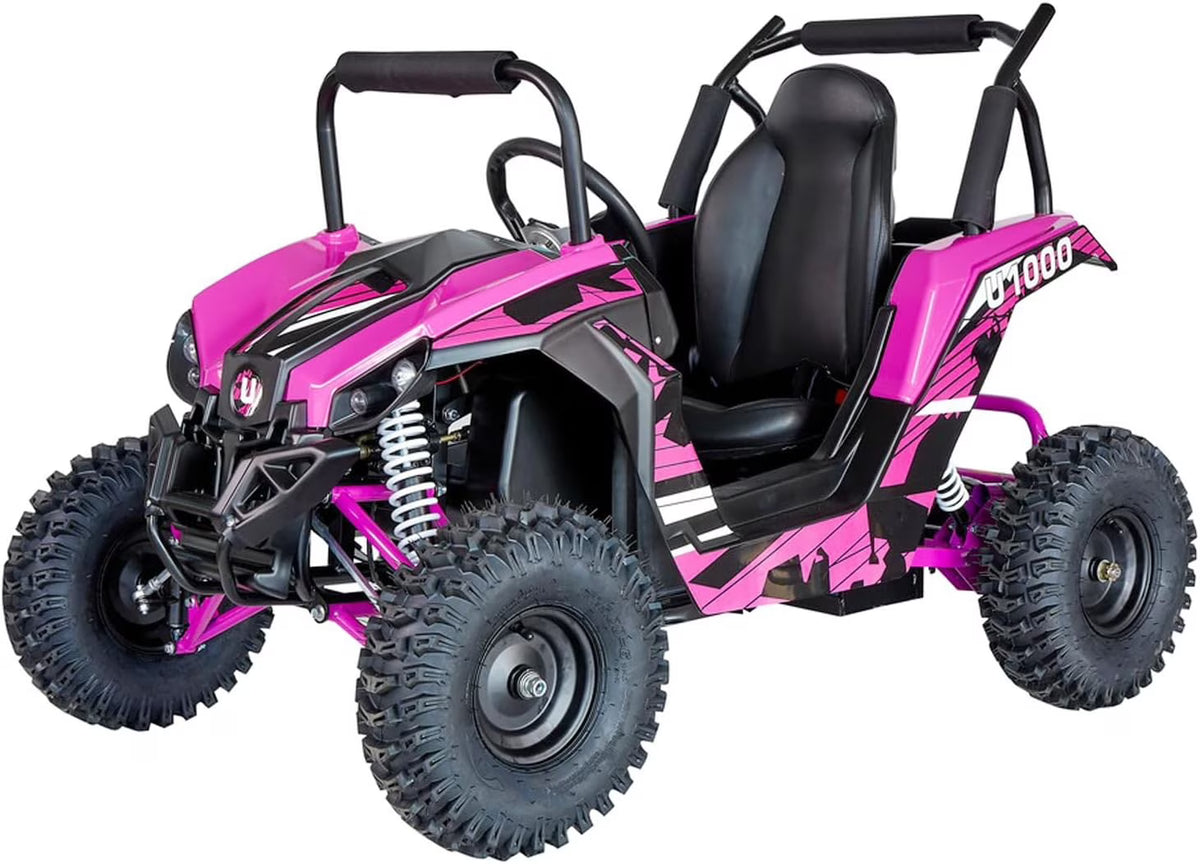UTV Ride on Car (Large),Shock Absorber, 48V Electric Vehicles with Disk Brake, Gear Switch, Steel Frame, Off-Road Tire, Flexible Seat Belt and Seat, Three-Speed Parental Limit-Lock Function (Blue)