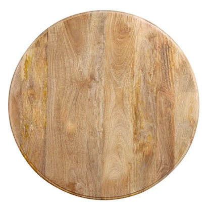 Mango Wood Round Dining Table - Pedestal Base - Mango Teak Finish - 48"Dia. x 30"H