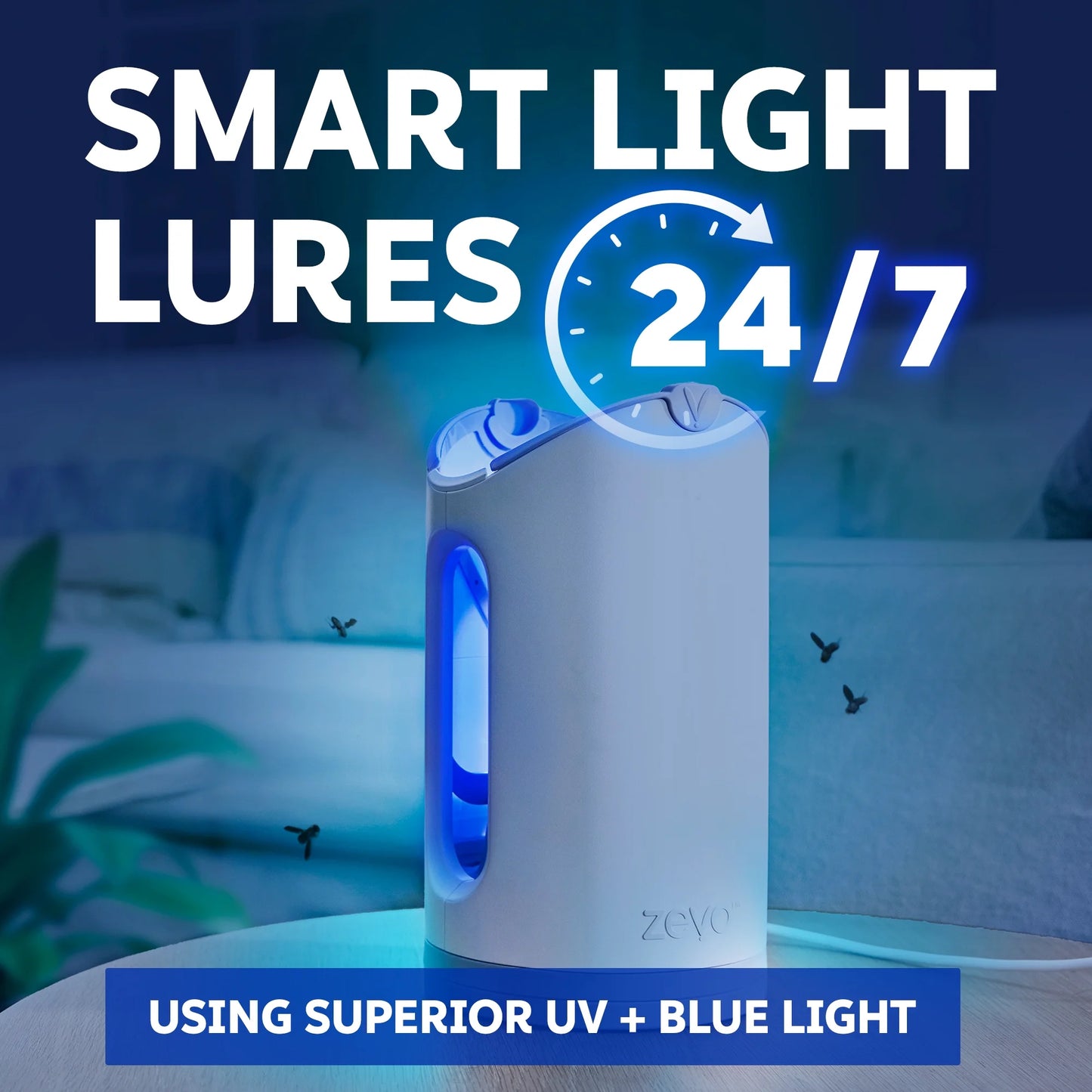 (4 pack) Zevo Max Flying Insect Trap - 1 Plug in Base & 2 Refill Cartridges