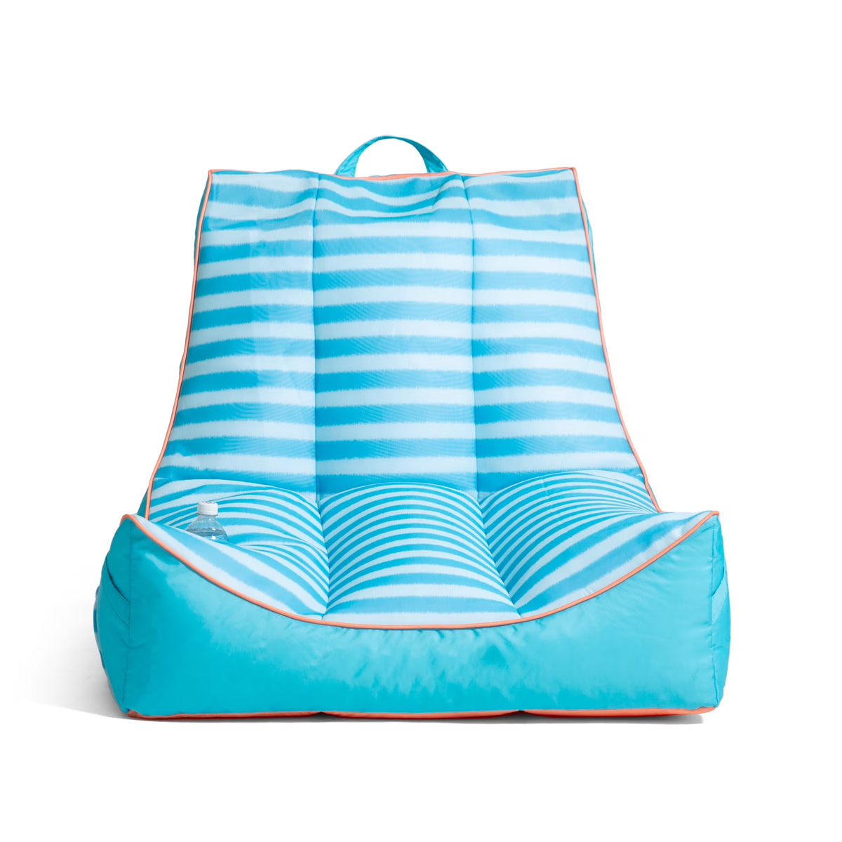 Big Joe Captain's Float No Inflation Needed Pool Lounger with Drink Holder, Tropical Hibiscus Aqua Double Sided Mesh, Quick Draining Fabric, 3 feet