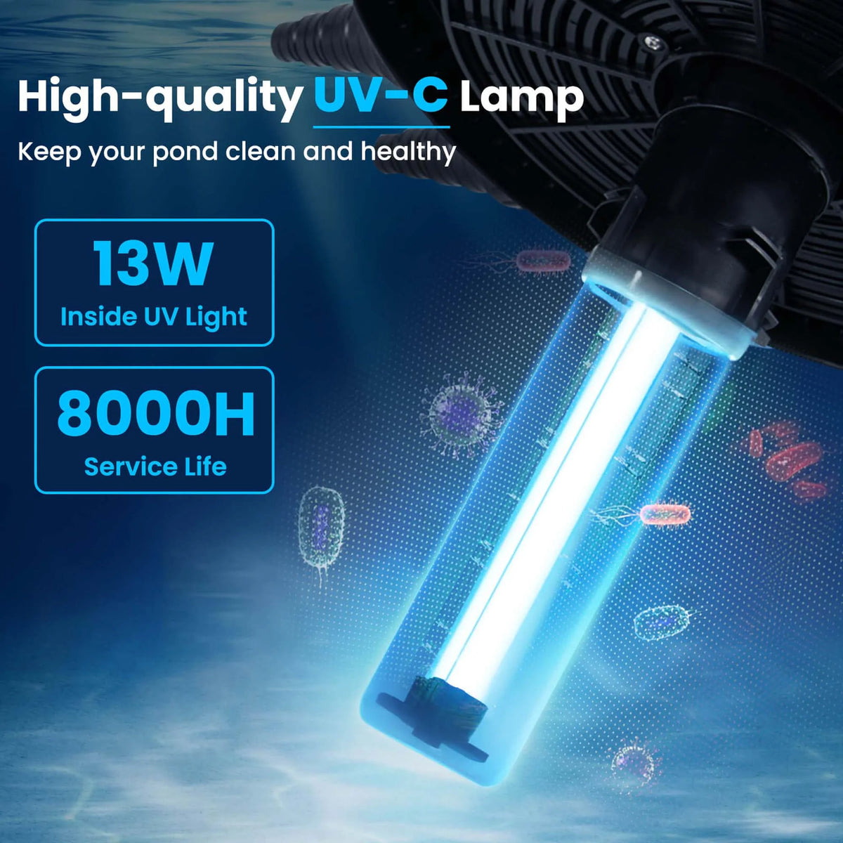 Costway Pond Pressure Bio Filter 4000GAL W/ 13W UV Sterilizer Light 10000L Koi Water