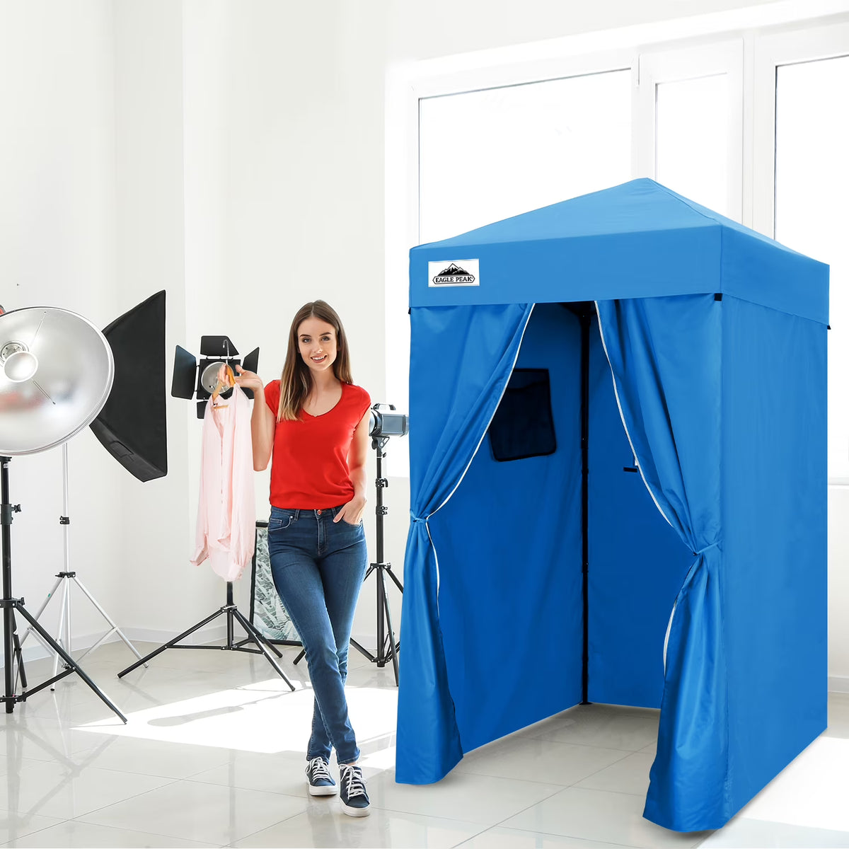 EAGLE PEAK Flex Ultra Compact 4 ft x 4 ft Pop-up Changing Room Canopy, Portable Privacy Cabana