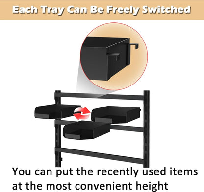 Ztysn 6 Tier Baseball Hat Rack Stand, Holds 180 Caps, 18 Trays, Adjustable Standing Coat Rack for Home Commercial Use,Black Metal