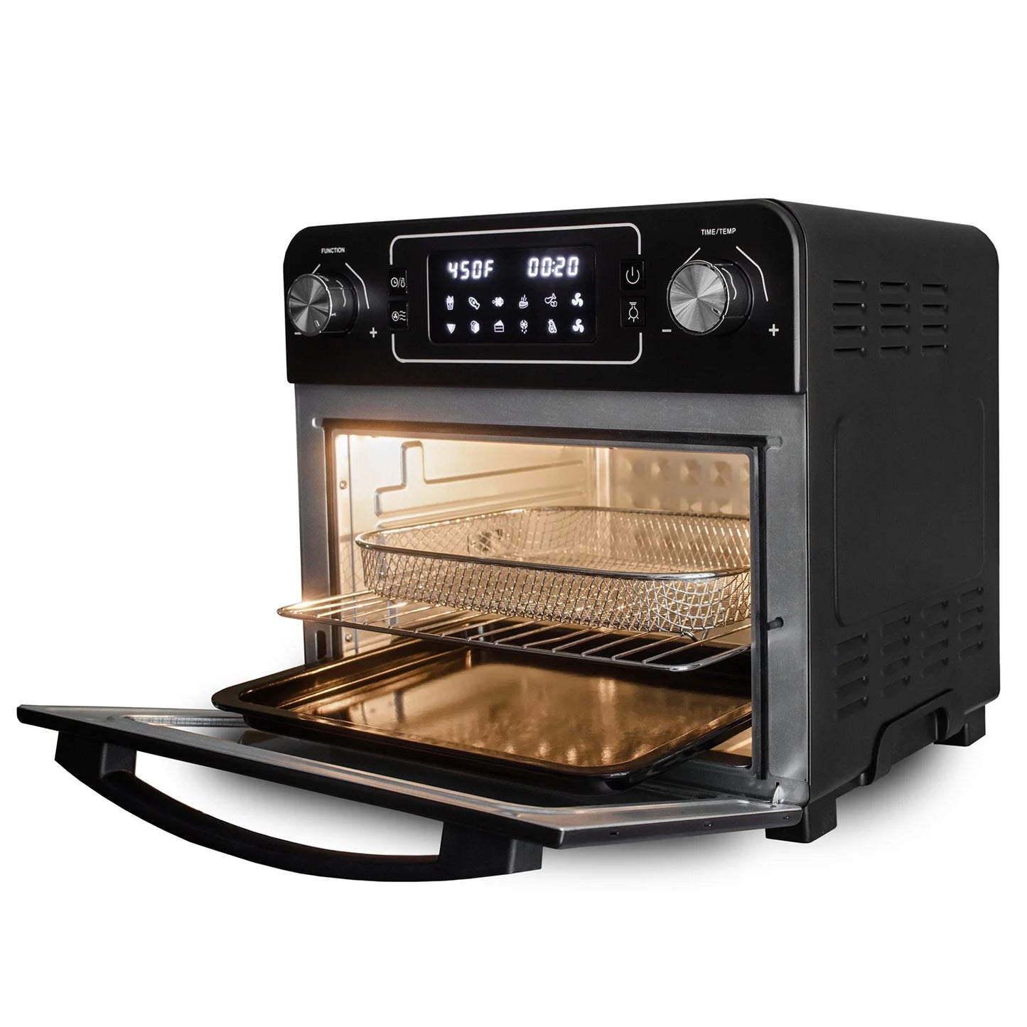 Deco Chef 24QT Stainless Steel Countertop Toaster Air Fryer Oven with Accessories (Black) + Bonus Deco Chef Gourmet 12 Piece Stainless Steel Knife Set with Storage Block