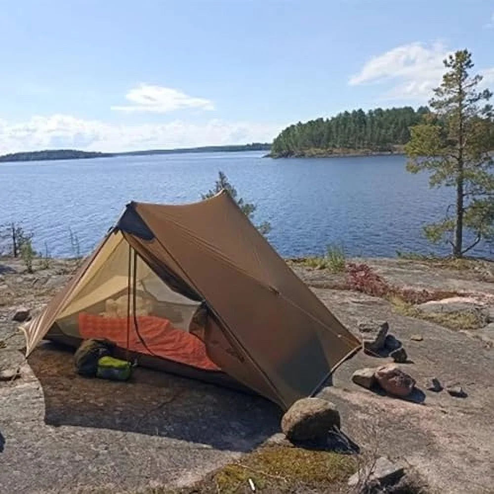 3F UL Gear Lanshan Ultralight Tent Waterproof Professional Hiking Tent 2Person Tents for Camping 4 Season Backpacking Tent (Khaki-2 People, 4 Season)