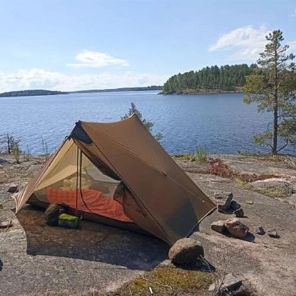 3F UL Gear Lanshan Ultralight Tent Waterproof Professional Hiking Tent 2Person Tents for Camping 4 Season Backpacking Tent (Khaki-2 People, 4 Season)