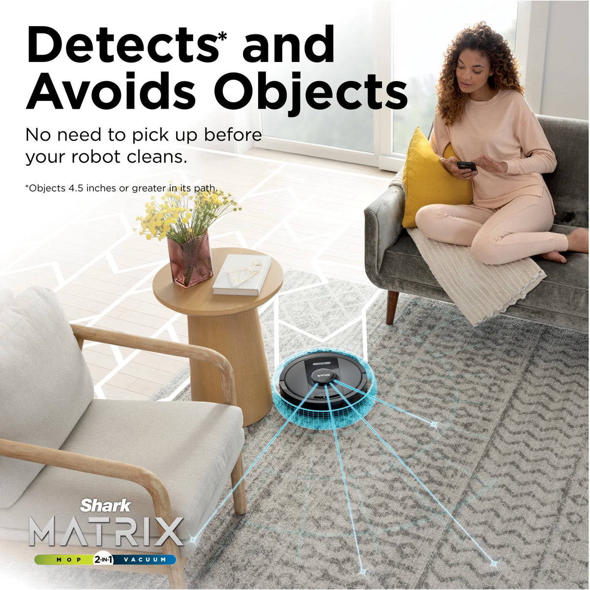 Shark Matrix Robot Vacuum & Mop, Auto Empty, Carpets and Hard Floors, 30-Day Capacity Base, Precision Home Mapping, Pet-Friendly, Wi-Fi, RV2400WS