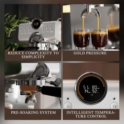 Empstorm 20 Bar Espresso Machine, Hot and Iced Coffee Machine with Cold Brew, Espresso Maker with Milk Frother,with 51oz Water Tank,for Latte, Cappuccino, Cold Brew
