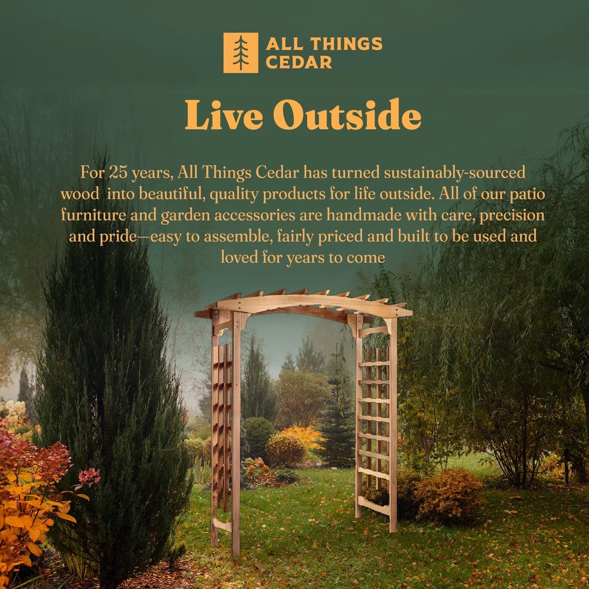 All Things Cedar PA106 Pagoda Wedding Arbor - Elegant Garden Arch for Weddings and Landscapes