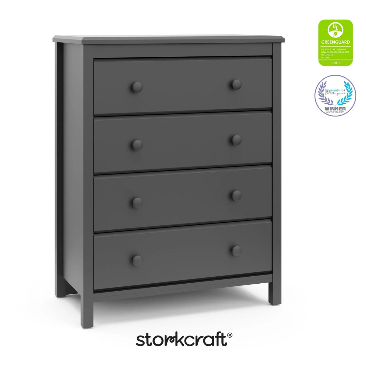 Storkcraft Alpine 4 Drawer Nursery Dresser, White