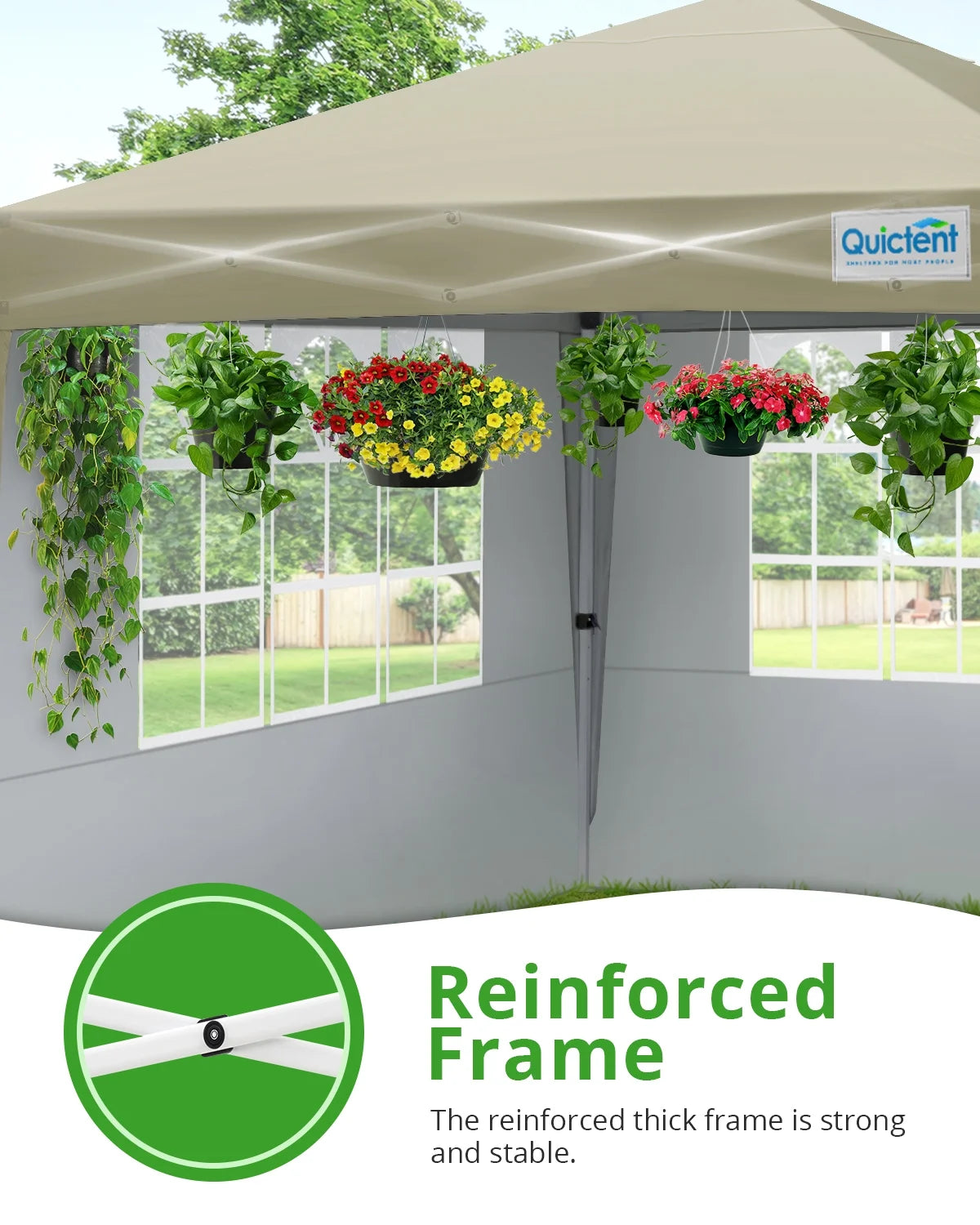 Quictent 10'x10' Pop up Canopy Tent with Sidewalls Instant Outdoor Gazebo Easy Party Tent Enclosed Waterproof, Easy Set up (Pink)