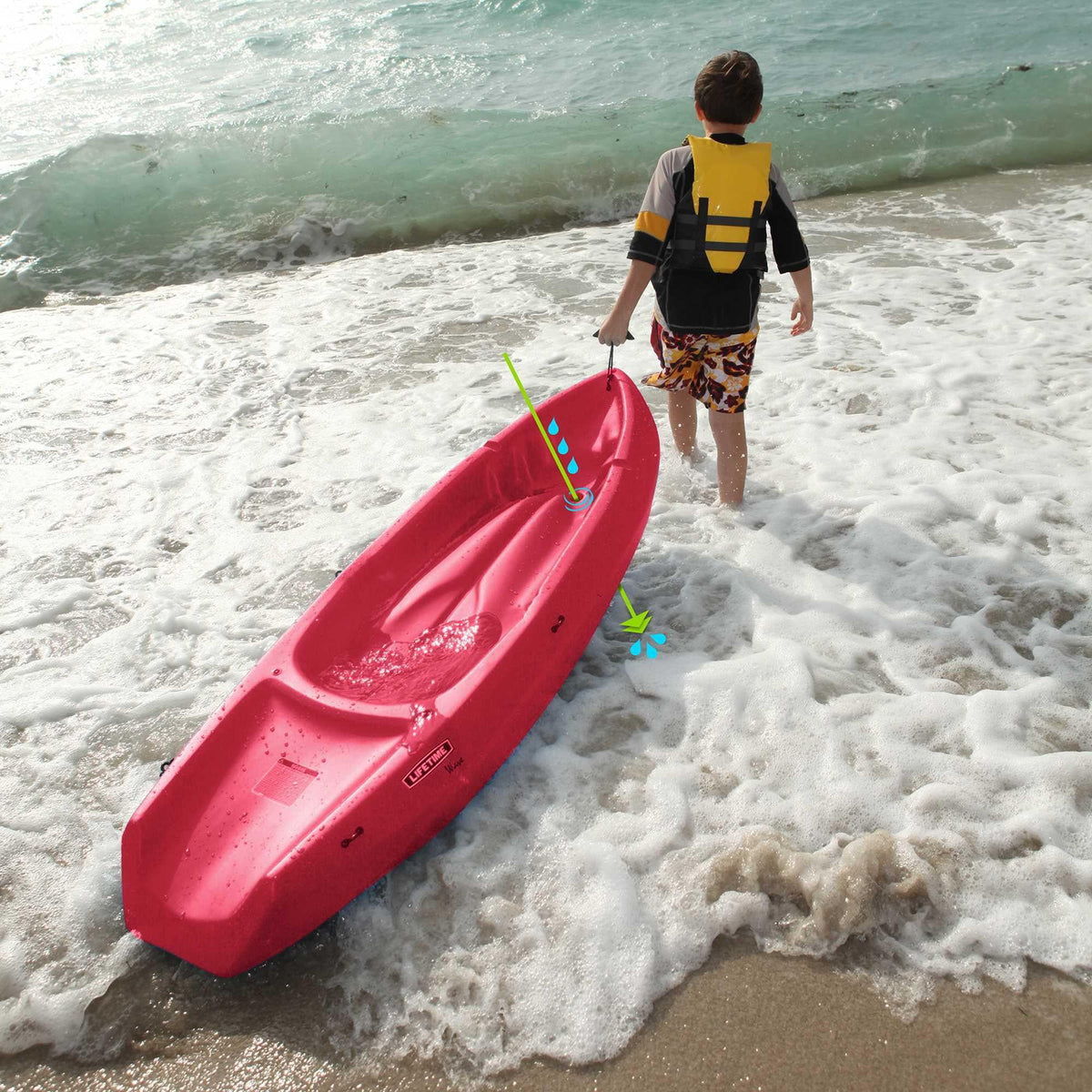 Lifetime Wave 6 ft Youth Kayak, Fire Red (91401)