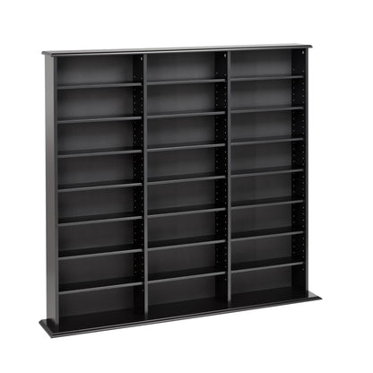 Prepac 51" Triple CD DVD Wall Media Storage Rack in Black