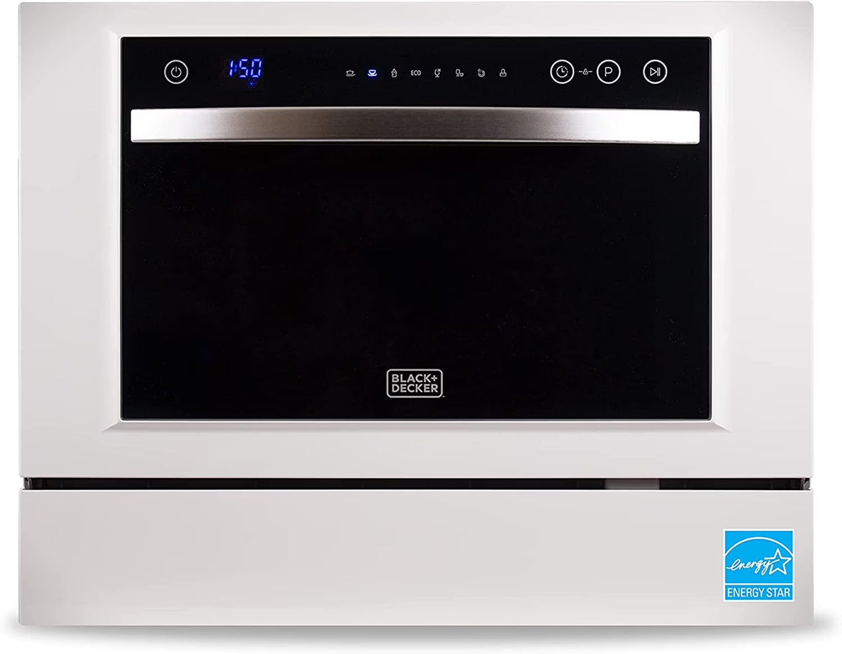 BLACK?Ӕ BCD6W Compact Countertop Dishwasher, 6 Place Settings, White
