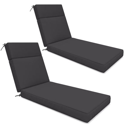 Kimunuk Outdoor Chaise Lounge Cushions set of 2, 80" x 26" x 4" Waterproof Pool Beach Recliner Replacement Cushions with Ties, Navy