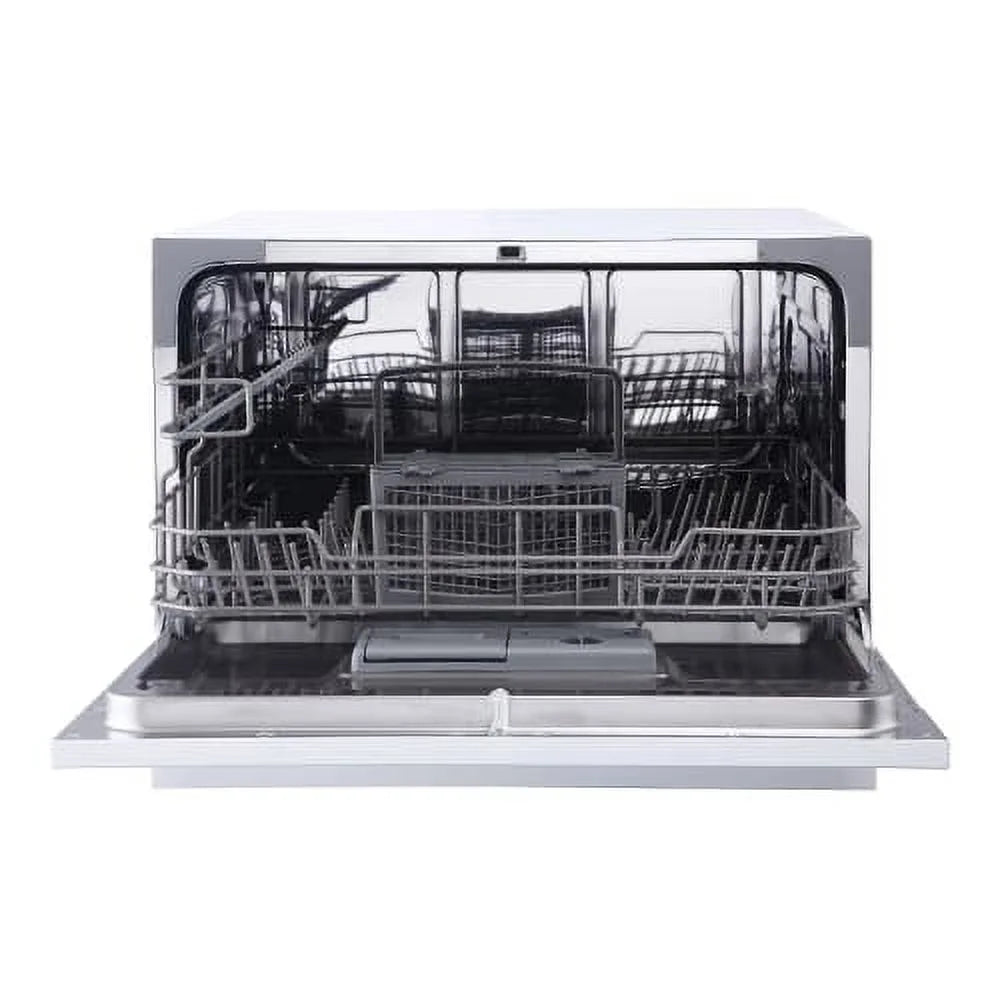 Magic Chef Energy Star 6-Place Setting Countertop Dishwasher (Model MCSCD6W5)  Fits under cabinetry as it sits 17.2" Tall