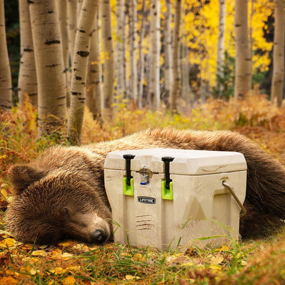 Lifetime 28 qt Bear-Resistant Camping Cooler, Premium High Performance, Ice Retention, Hard Cooler, 20 Can Capacity, Boulder Gray (91289)