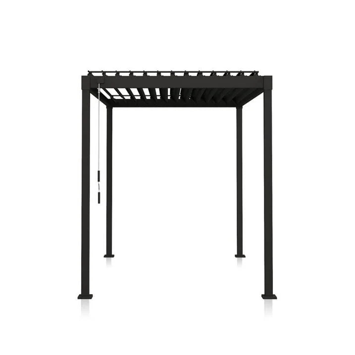 Mirador 10'x 10' Outdoor Pergola, 80S Steel Frame w/ Adjustable Louvers Roof for Garden, Patio, Backyard, Dark Gray