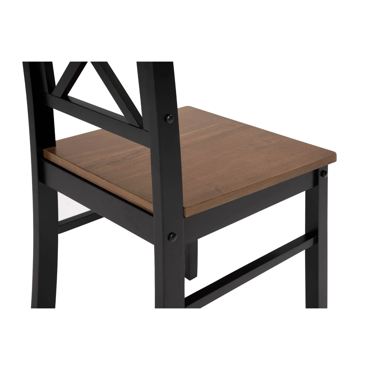 MAYEERTY Eco-Friendly Solid Wood Dining Set �?Sustainable Dining Table with Black Metal Accents for Home & Restaurant,Light Brown