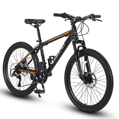 26 Inch Mountain Bike, Shimano 21 Speeds w/Mechanical Disc Brakes, High-Carbon Steel Frame, Suspension MTB Bikes Mountain Bicycle for Adult & Teenagers