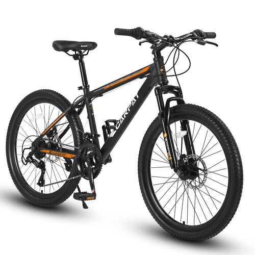 26 Inch Mountain Bike, Shimano 21 Speeds w/Mechanical Disc Brakes, High-Carbon Steel Frame, Suspension MTB Bikes Mountain Bicycle for Adult & Teenagers