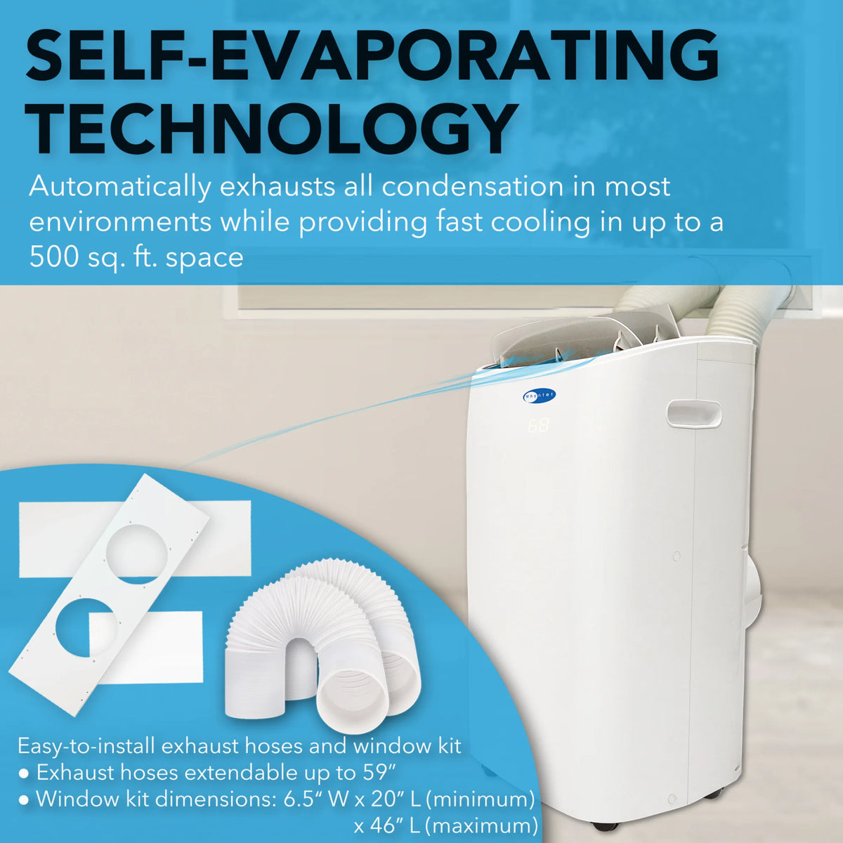 Whynter 14000 BTU Air Conditioner, Dehumidifier, Heater and Fan with HEPA and Carbon Filter for 500 sq ft
