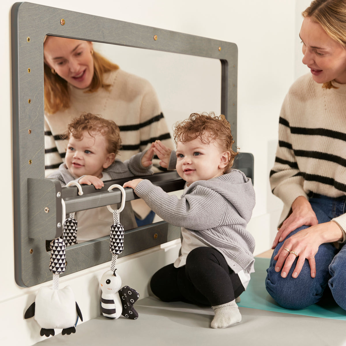 ECR4Kids Wall-Mounted Coordination Mirror, Natural