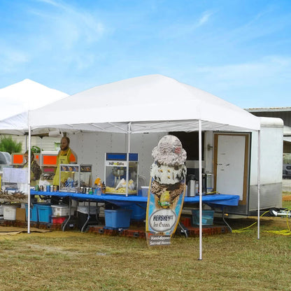 GVDV Canopy Tent, 10x10 ft Easy Pop up Outdoor Canopy Tent, Portable Straight Leg Gazebo Instant Canopy, Blue