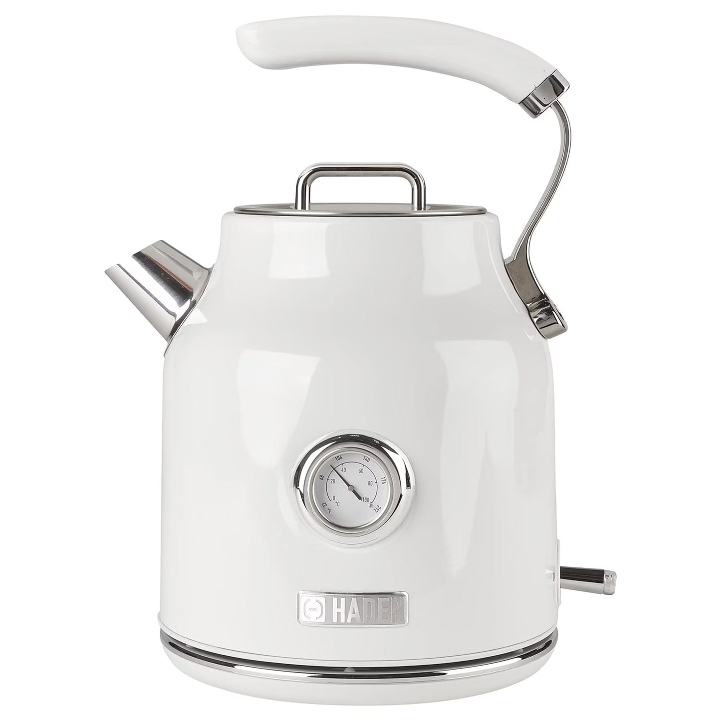 Haden Dorset 1.7 Liter Electric Water Kettle with Base, Putty & Chrome