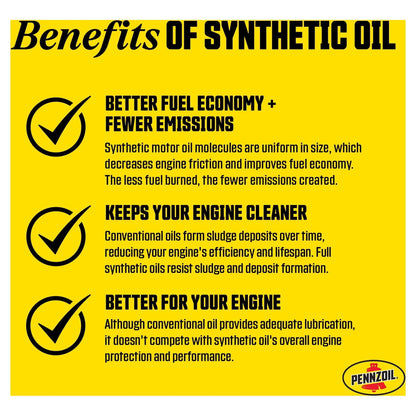 Pennzoil Ultra Platinum 5W-30 Full Synthetic Motor Oil, 5 Quart.