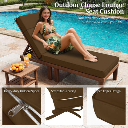 Kimunuk Outdoor Chaise Lounge Cushions set of 2, 80" x 26" x 4" Waterproof Pool Beach Recliner Replacement Cushions with Ties, Navy
