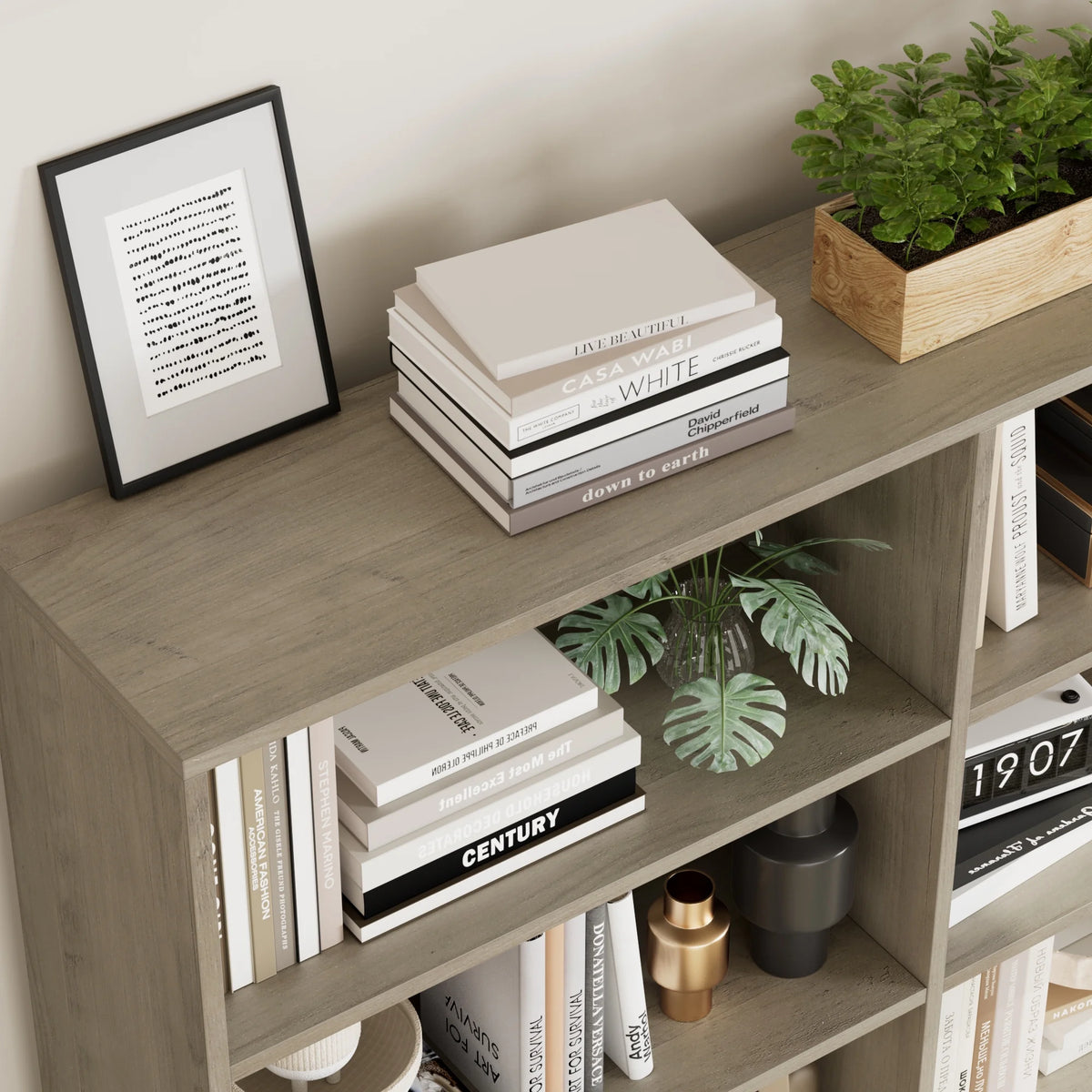 Homfa 74.3�� Double Wide 6-Tier Bookcase, Extra Large Wooden Freestanding Display Bookshelf for Home Office Living Room, White