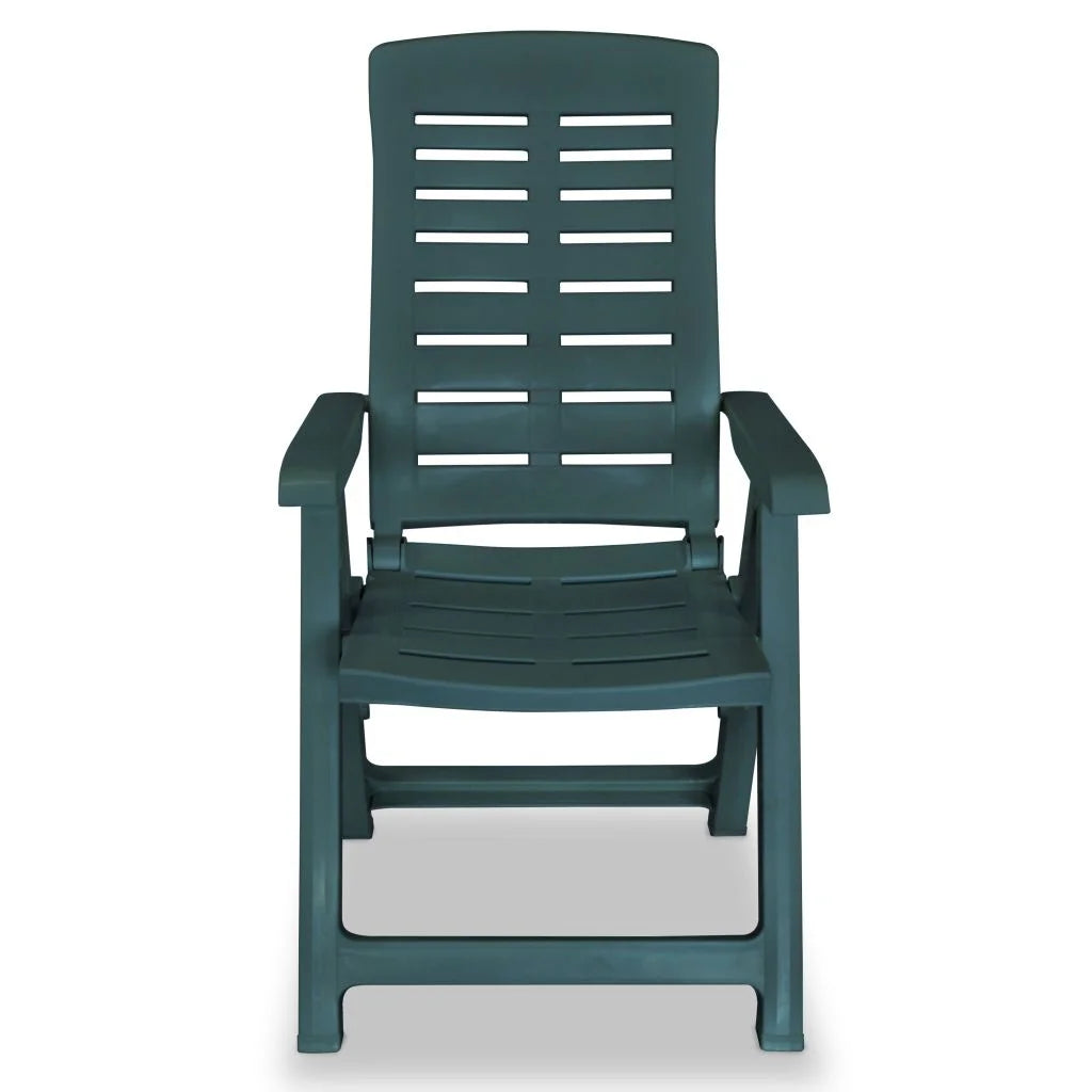 vidaXL Reclining Patio Chairs Outdoor Stack Dining Chair with Armrest Plastic