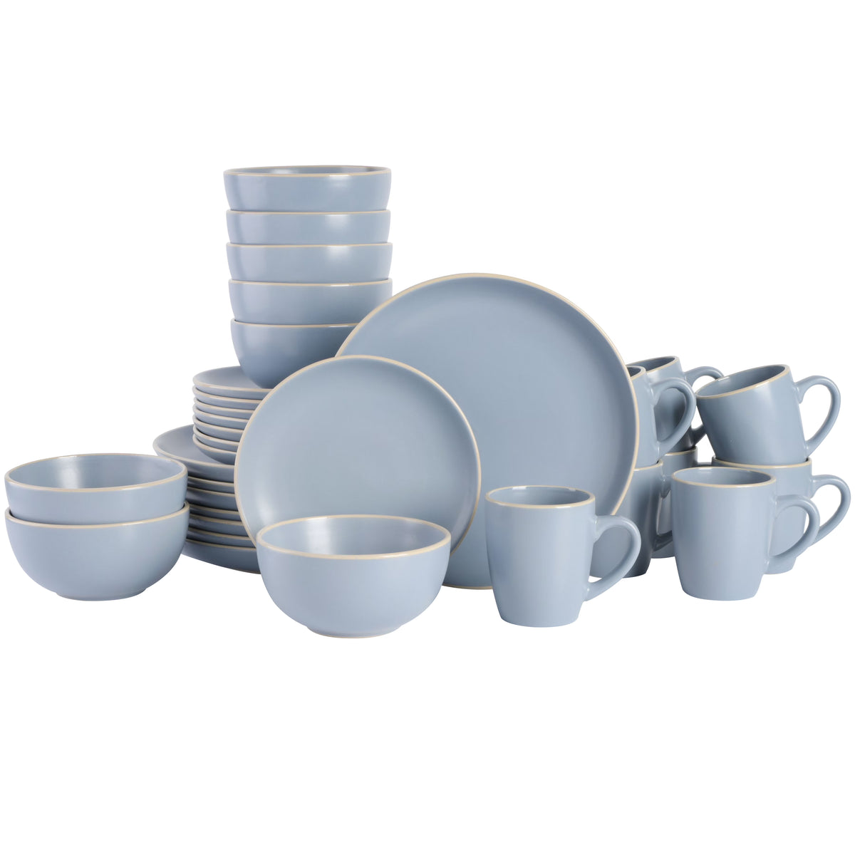 Gibson Home Rockaway 32 Piece Dinnerware Set - Gray